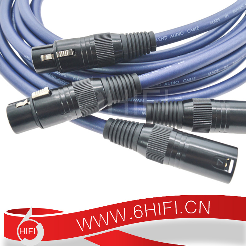 台湾 MPS SGP-201XLR 磷青铜镀金3μ插头 6N无氧铜镀银 HiFi信号平衡线【全新行货】